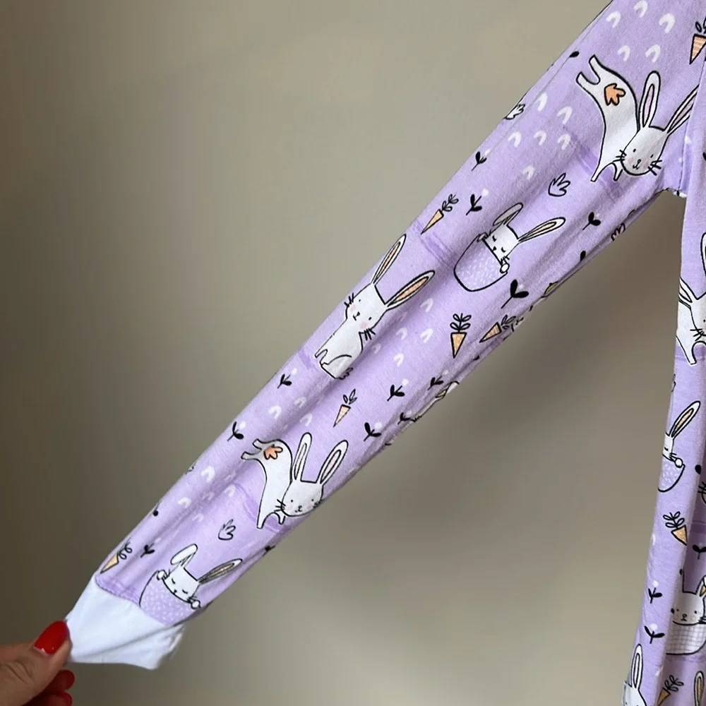 Little Sleepies Lavender Bunnies Long Sleeve Easter Pajamas 4T - Picture 7 of 15